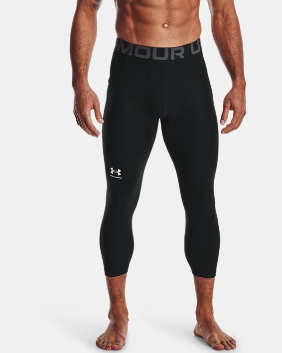 Men's HeatGear® ¾ Leggings in Black image number 0